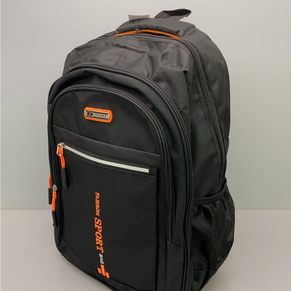 Sport Black and Orange Backpack with Modern Design